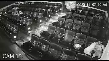 Blowjob in cinema theatre by horny girlfriend