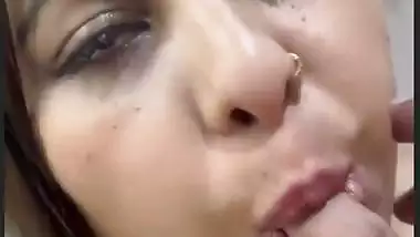 Indian pornstar Tina Nandi fucks and drinks cum